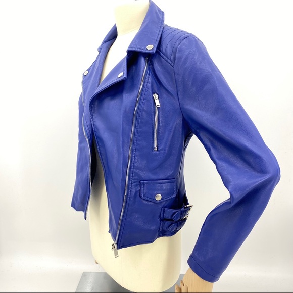 Faux Leather Zip Motorcycle Jacket - Picture 4 of 6